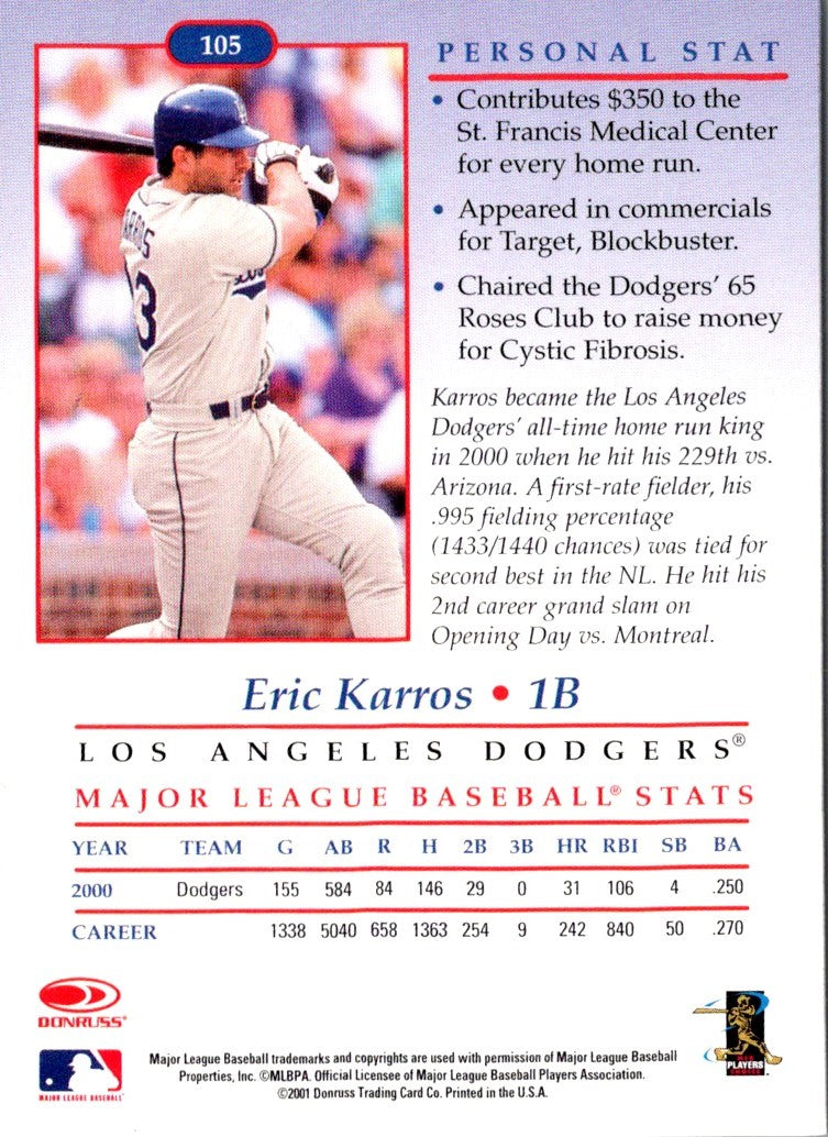 2001 Donruss Studio Eric Karros