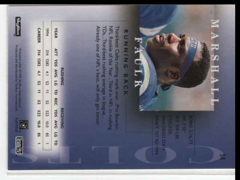 1995 SkyBox Premium Marshall Faulk
