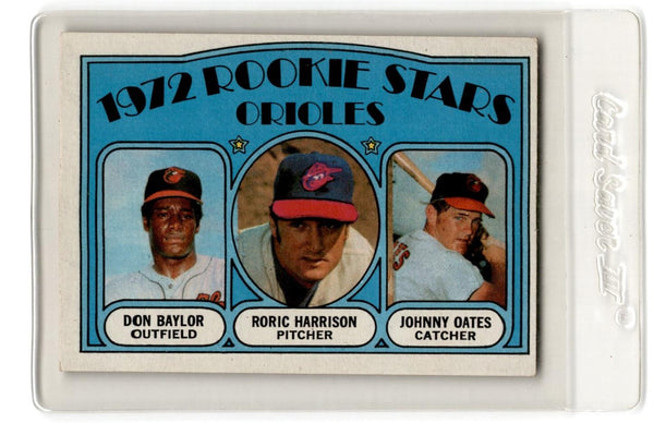 1972 Topps Orioles Rookies - Don Baylor/Roric Harrison/Johnny Oates #474 Rookie EX