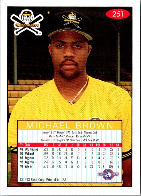 1993 Fleer Excel Michael Brown #251