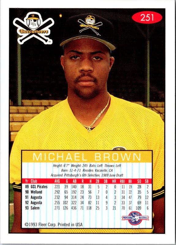 1993 Fleer Excel Michael Brown #251