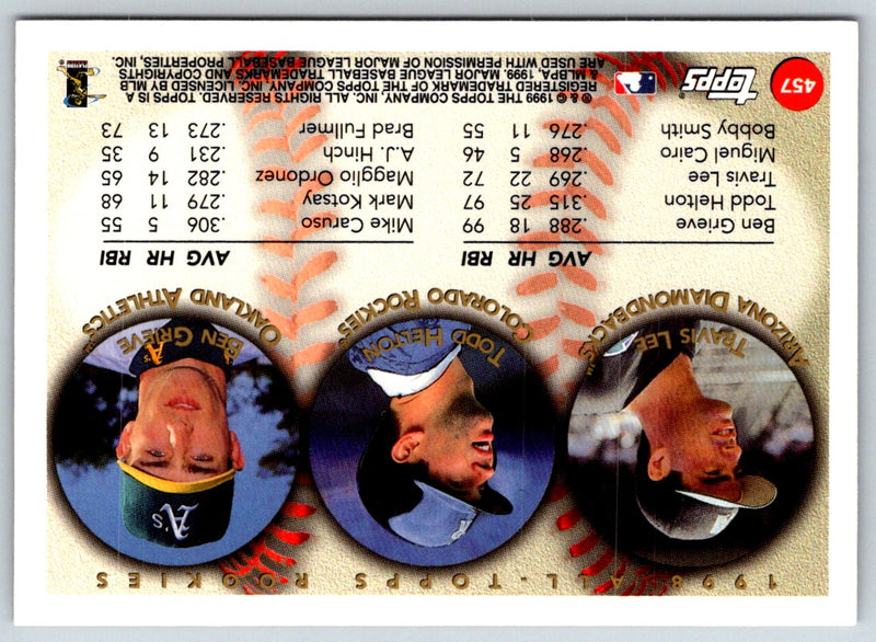 1999 Topps Travis Lee/Todd Helton/Ben Grieve