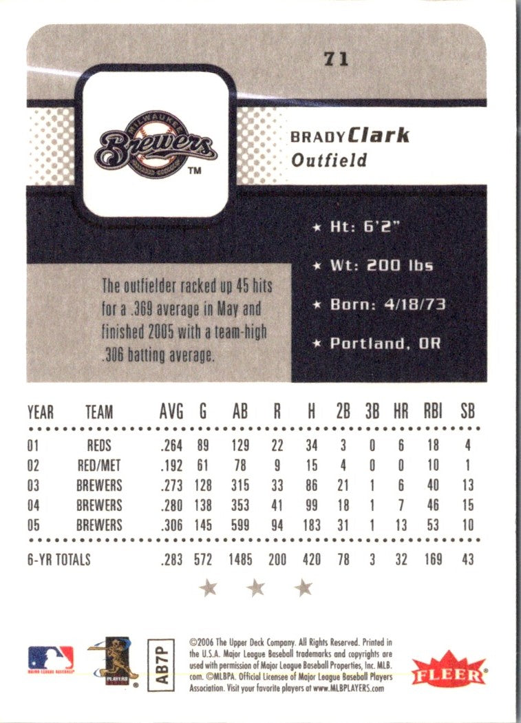 2006 Fleer Brady Clark