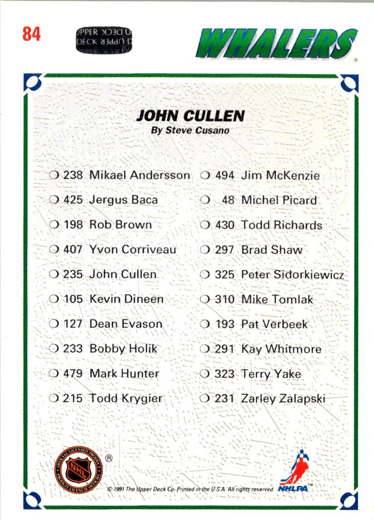 1991 Upper Deck John Cullen