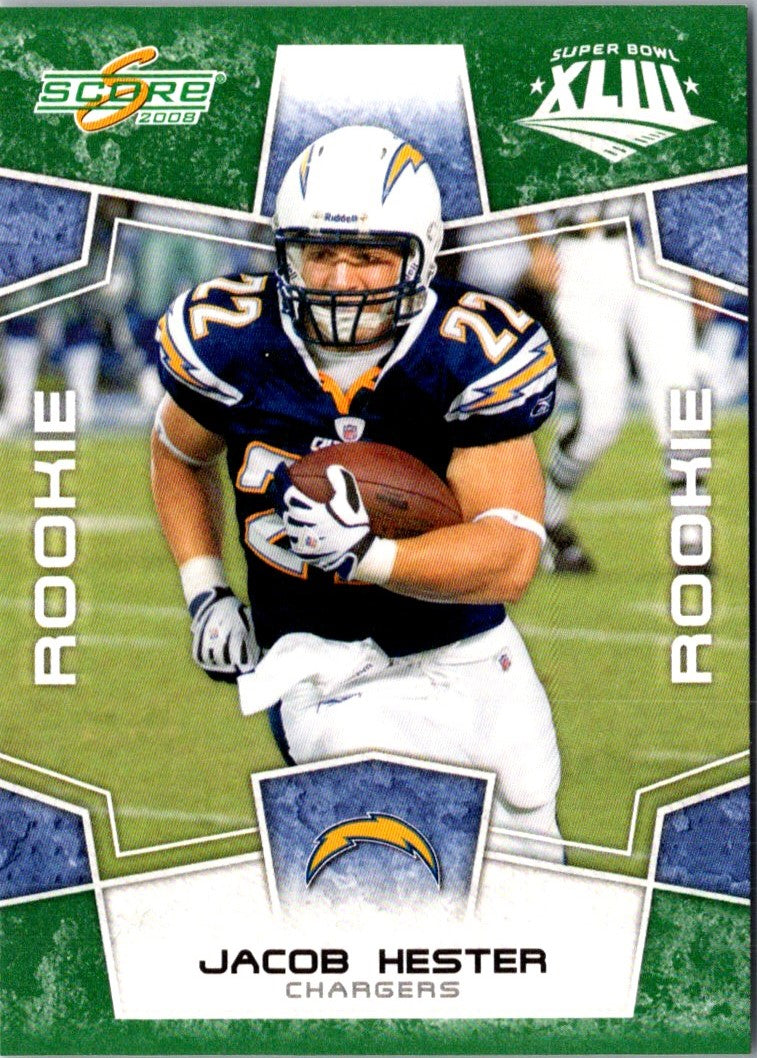 2008 Score Super Bowl XLIII Jacob Hester