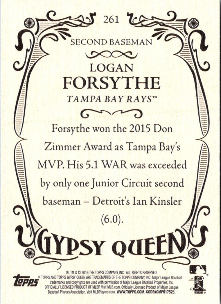 2016 Topps Gypsy Queen Logan Forsythe