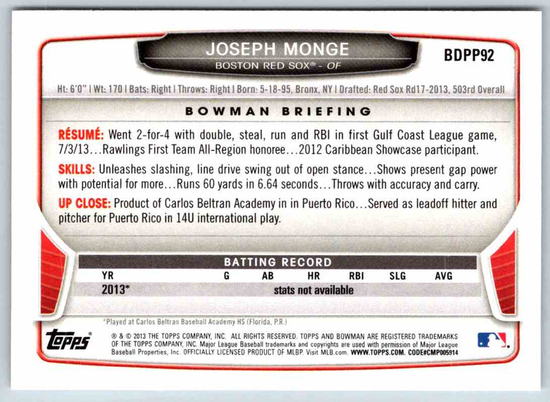 2013 Bowman Joseph Monge