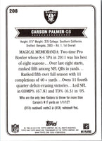 2012 Topps Magic Carson Palmer #208