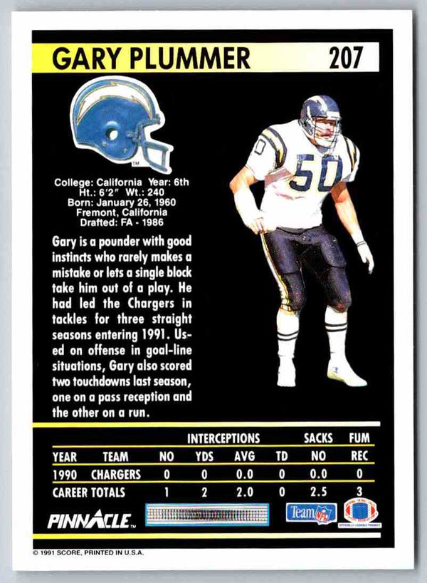 1991 Pinnacle Gary Plummer #207