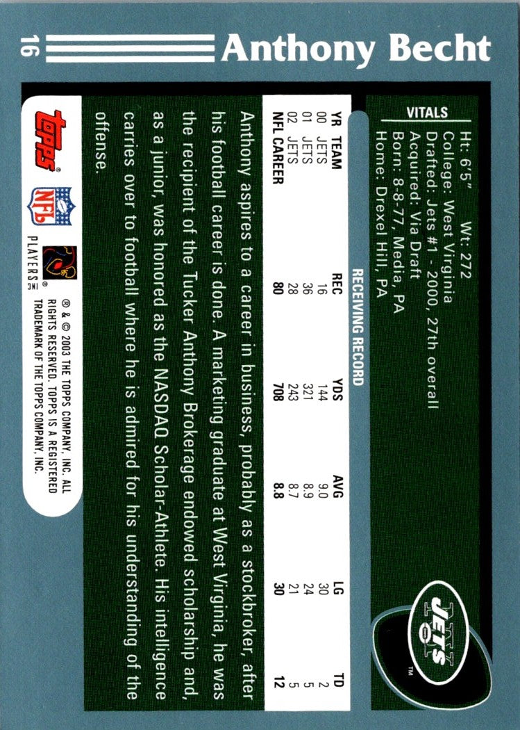 2003 Topps Anthony Becht
