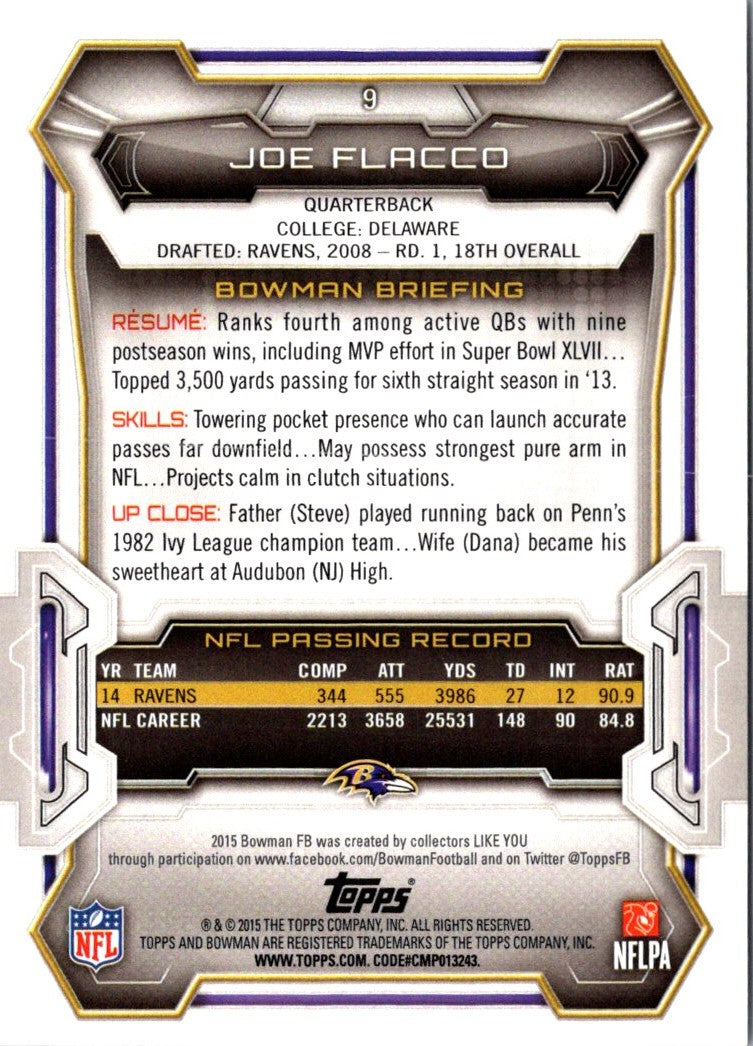 2015 Bowman Joe Flacco