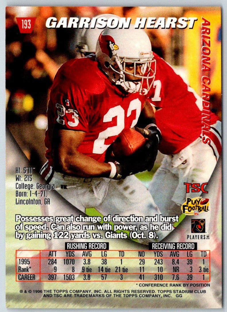 1996 Stadium Club Garrison Hearst