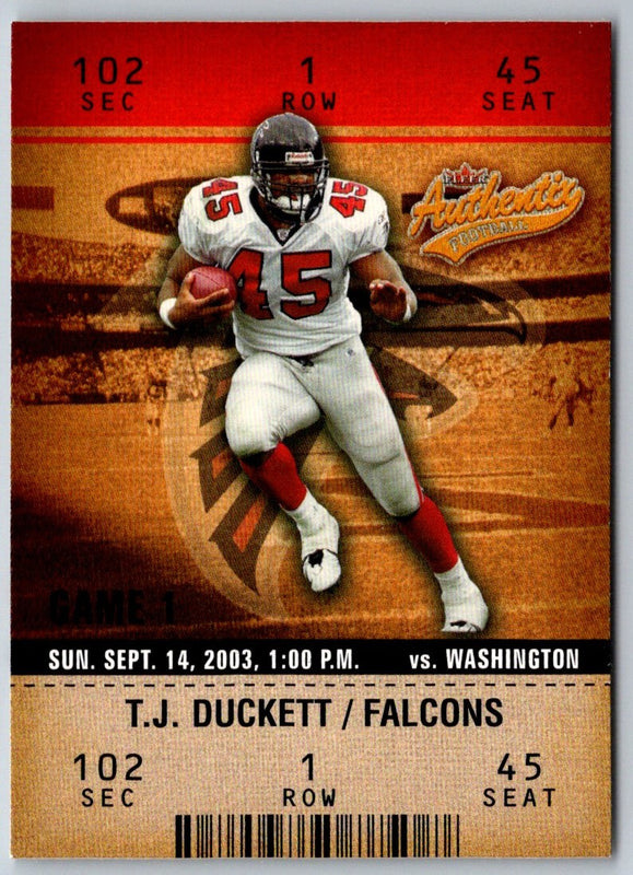 2003 Fleer Authentix T.J. Duckett #85