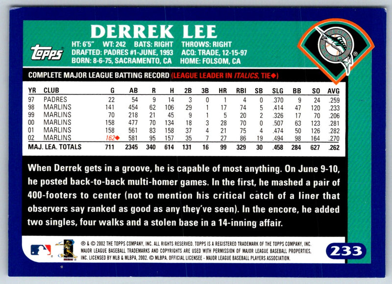 2003 Topps Derrek Lee