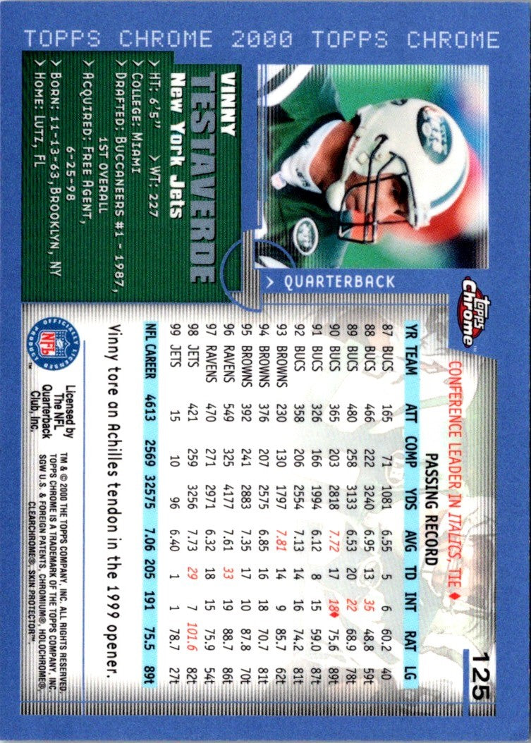 2000 Topps Chrome Vinny Testaverde
