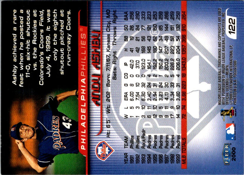 2000 Fleer Focus Andy Ashby