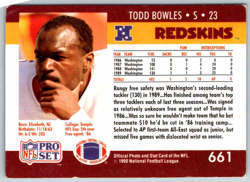 1990 Proset Todd Bowles