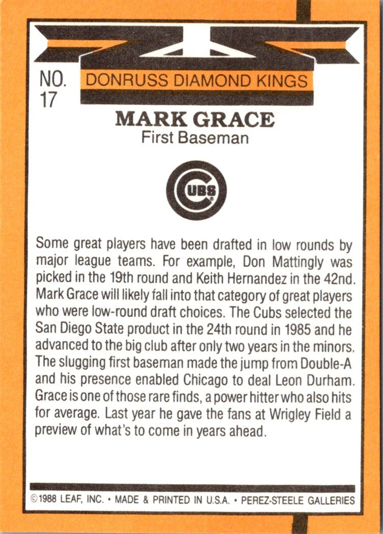 1989 Diamond Kings Mark Grace