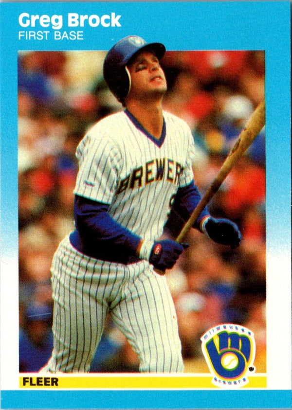 1987 Fleer Update Glossy Greg Brock #U-9