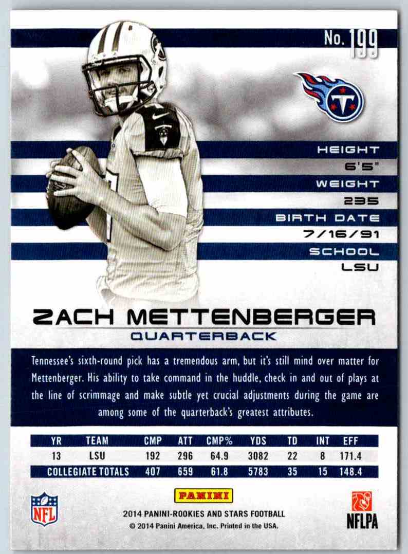 2014 Panini Rookies And Stars Zach Mettenberger