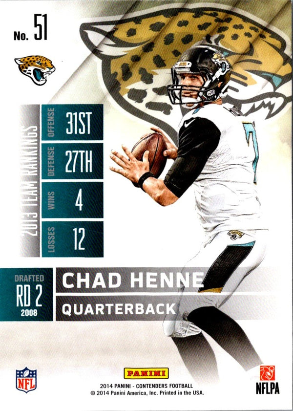 2014 Panini Contenders Chad Henne #51