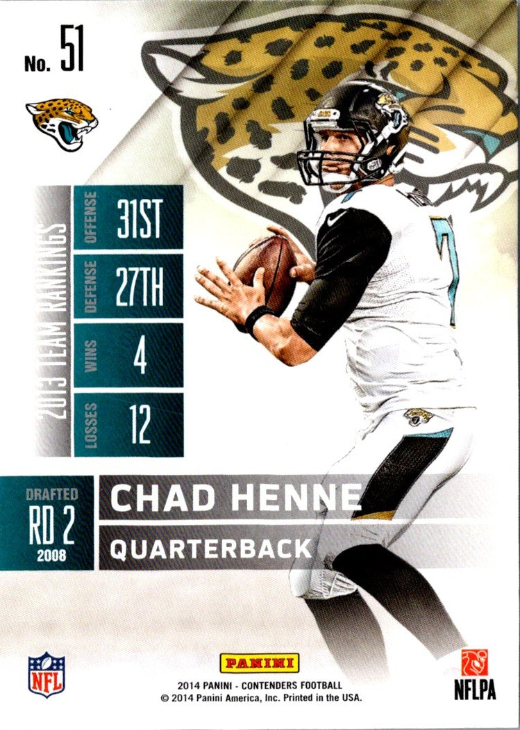 2014 Panini Contenders Chad Henne