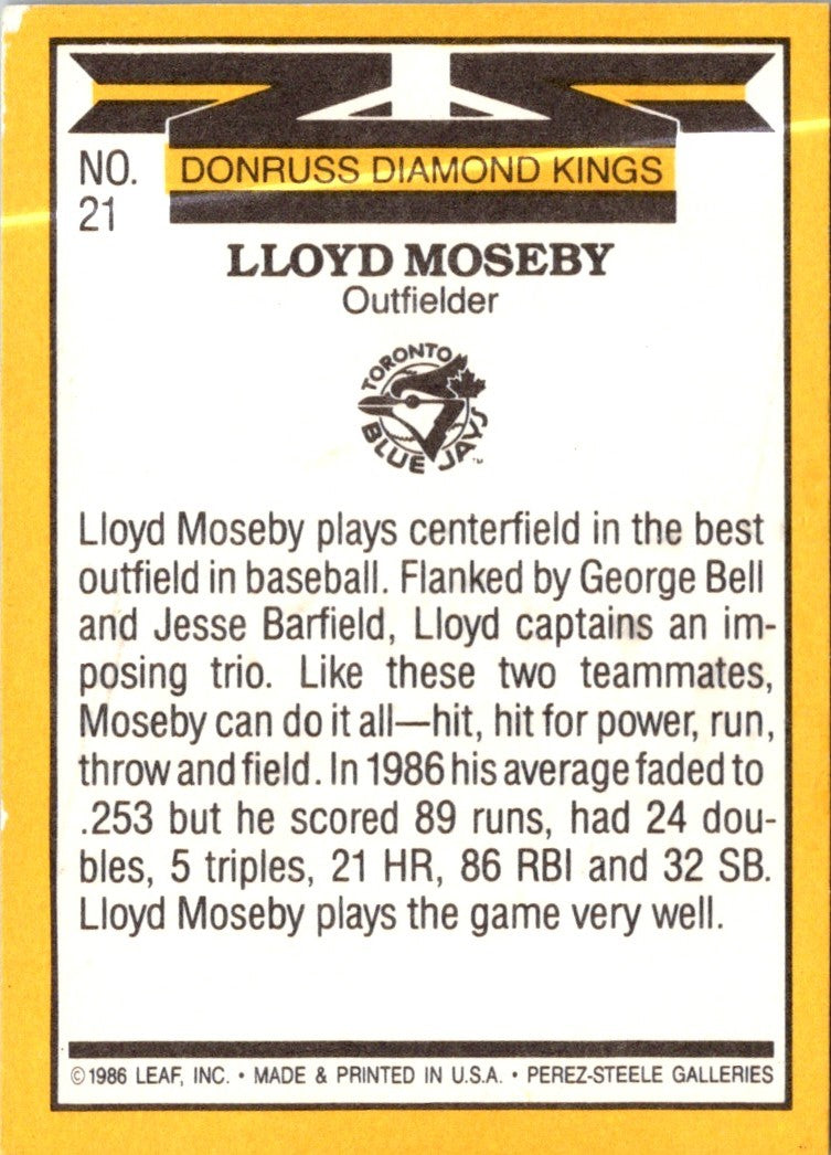 1987 Diamond Kings Lloyd Moseby