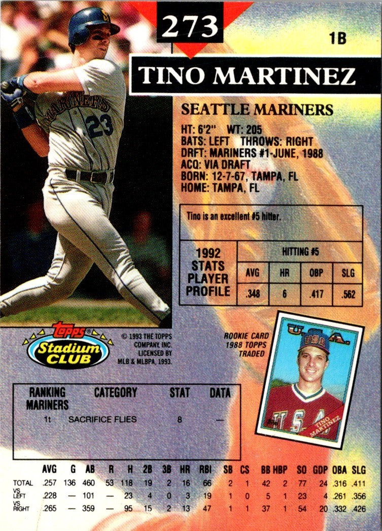 1993 Stadium Club Tino Martinez