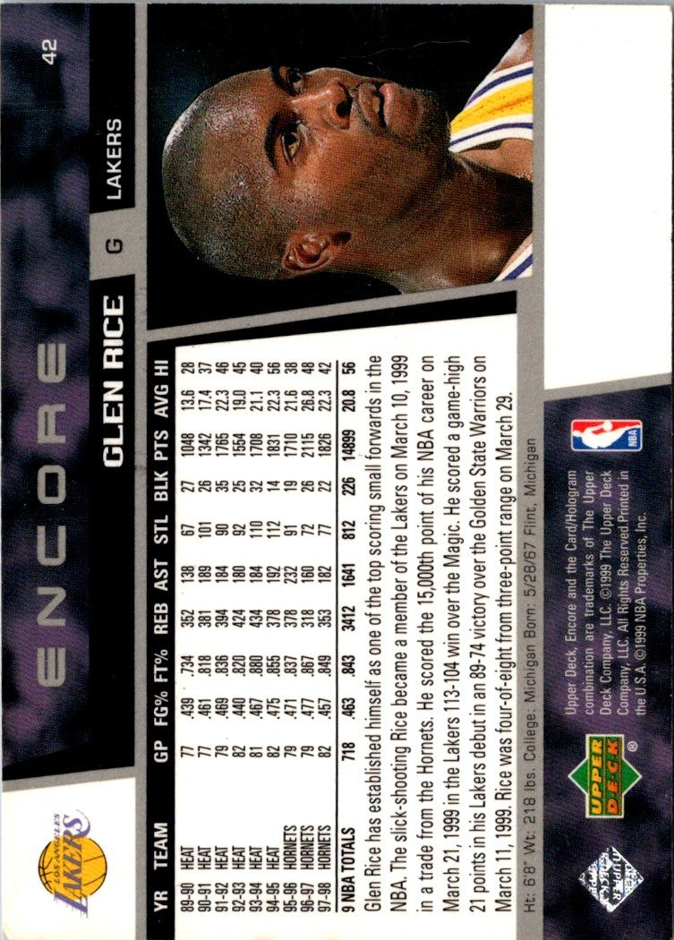 1998 Upper Deck Encore Glen Rice