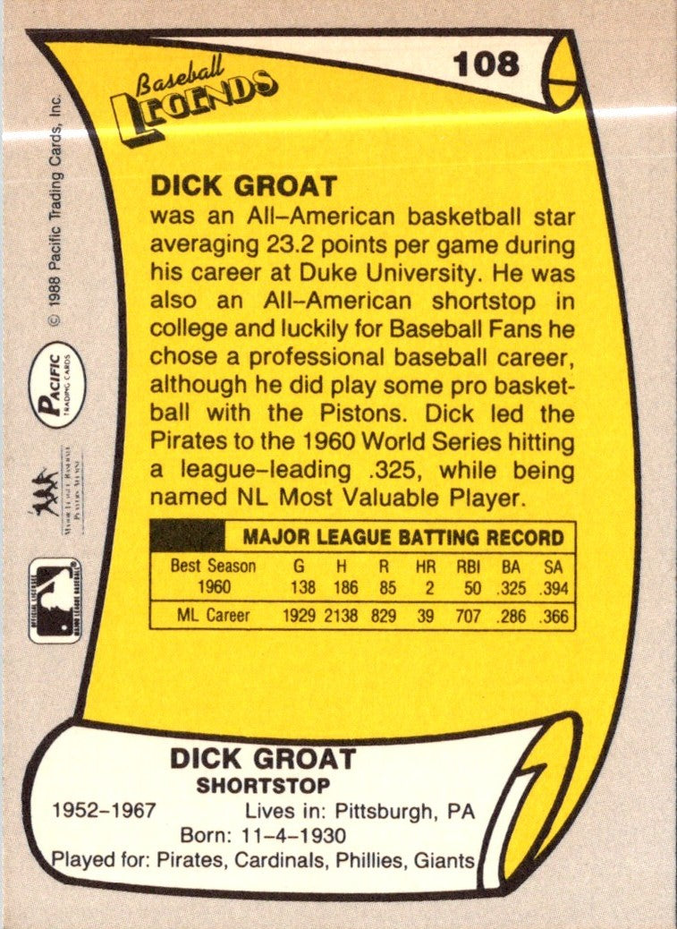 1988 Pacific Legends I Dick Groat