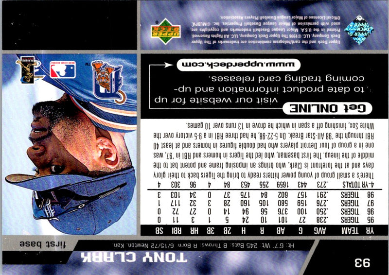 1999 Upper Deck Tony Clark