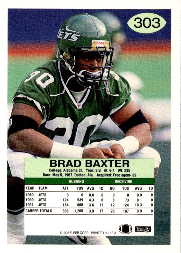 1992 Fleer Brad Baxter