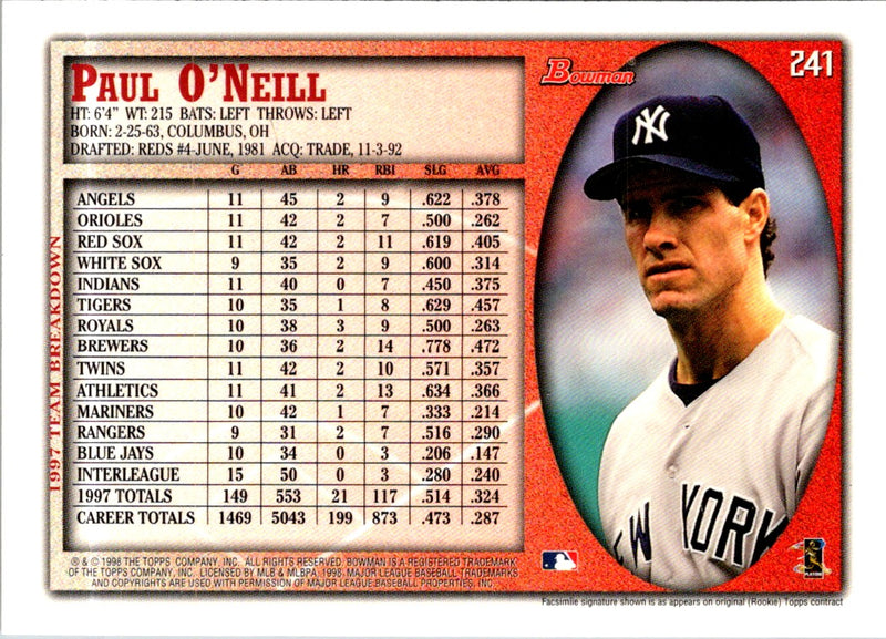 1998 Bowman Paul O'Neill