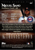 2019 Stadium Club Miguel Sano #107
