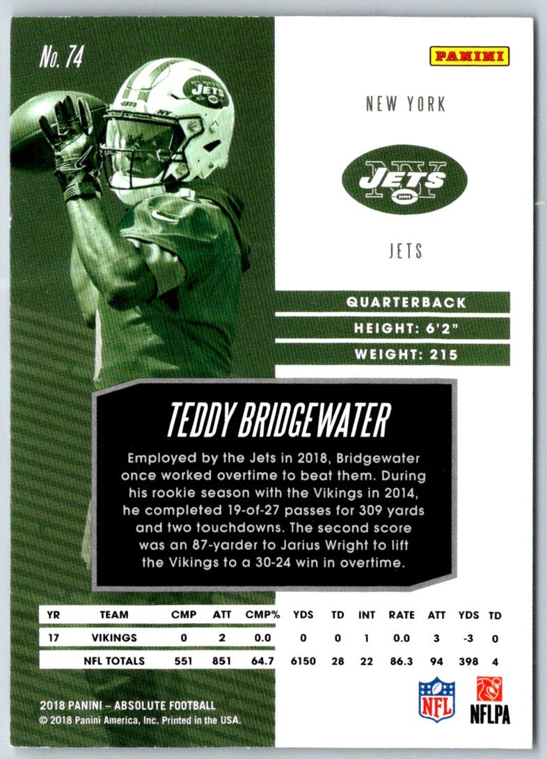 2018 Panini Absolute Teddy Bridgewater