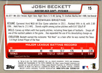 2012 Bowman Chrome Josh Beckett #15