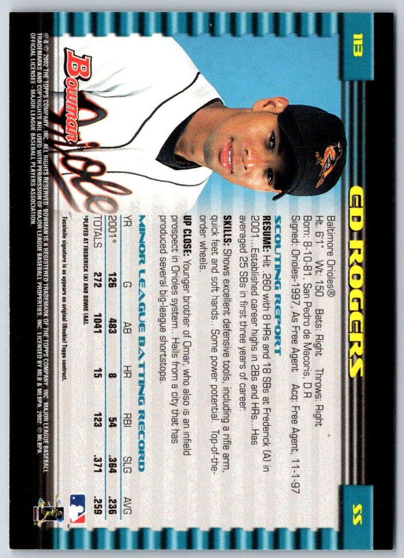 2002 Bowman Ed Rogers