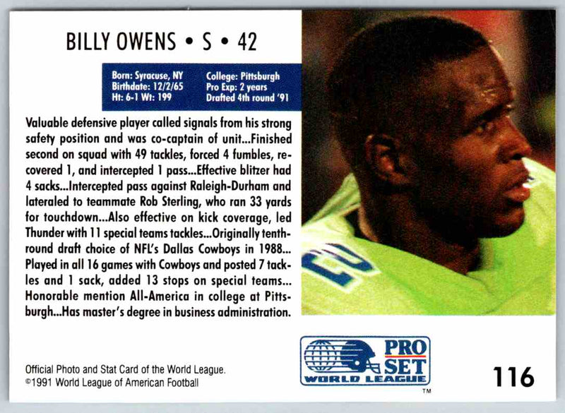 1991 Proset World League Billy Owens