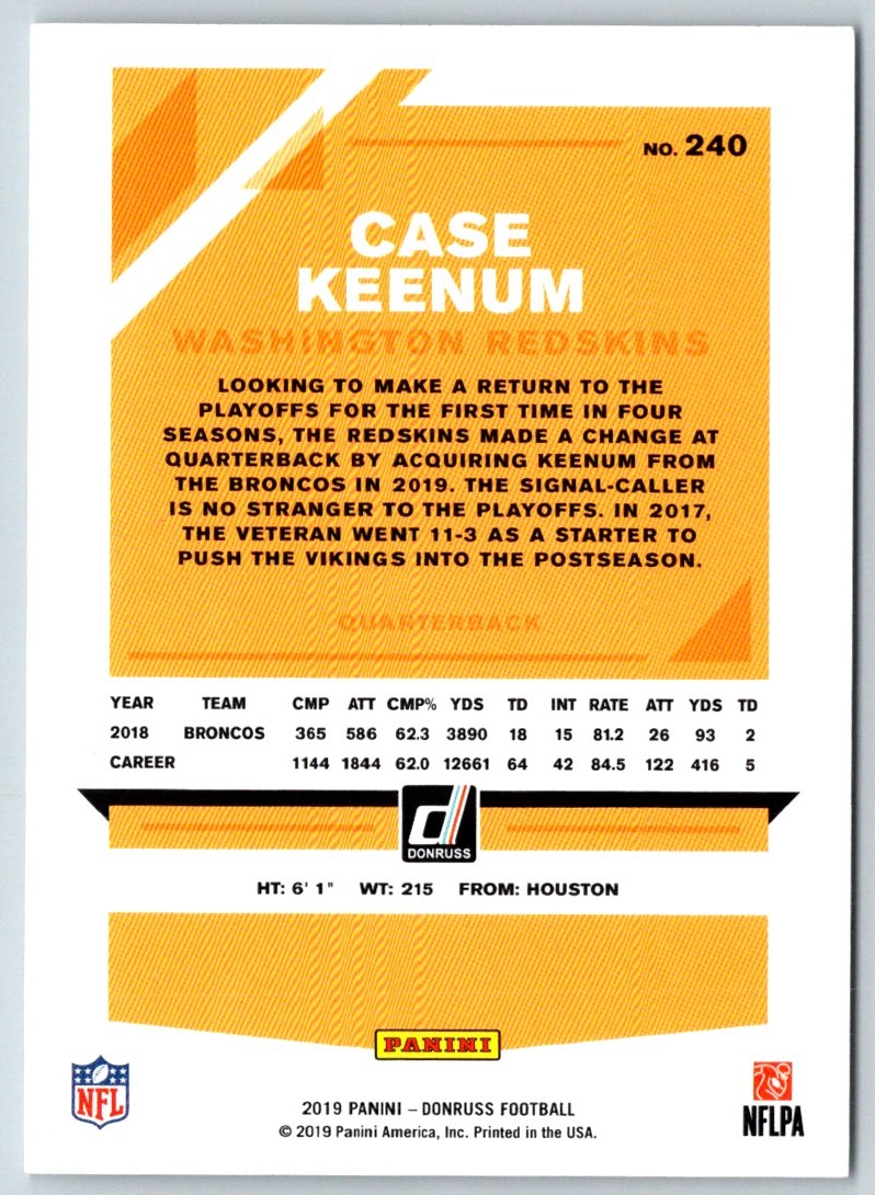 2019 Donruss Case Keenum