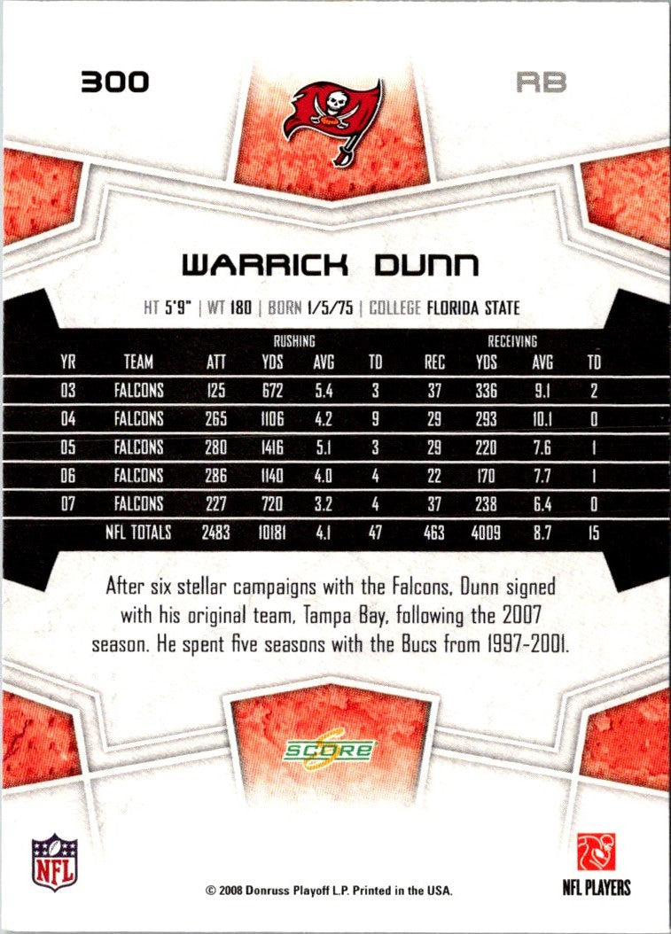 2008 Score Super Bowl XLIII Warrick Dunn