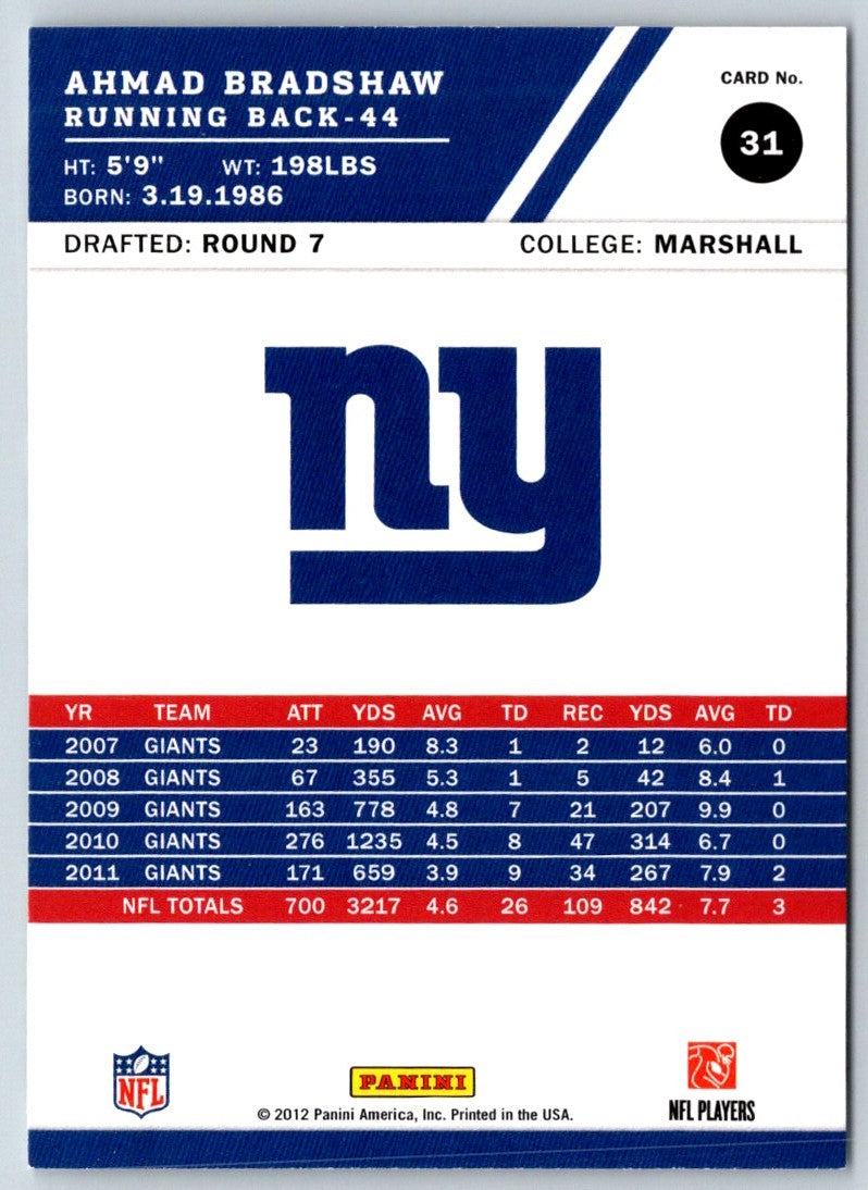 2012 Score Ahmad Bradshaw