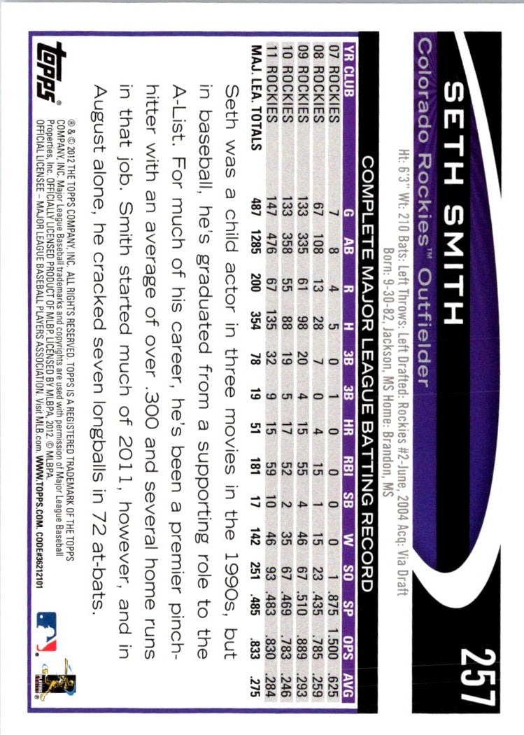 2012 Topps Seth Smith