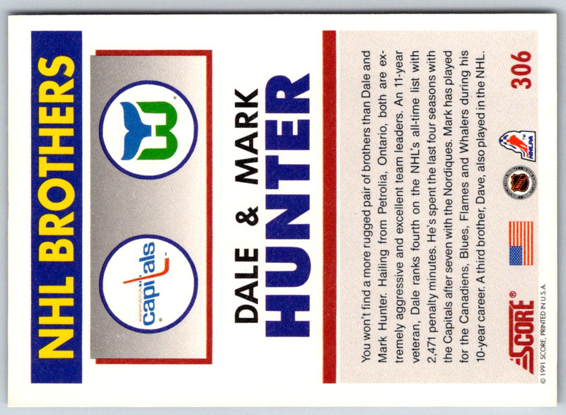 1991 Score American Dale Hunter/Mark Hunter (