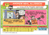 1989 Topps Big Andy Allanson #311