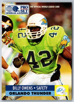 1991 Proset World League Billy Owens #116