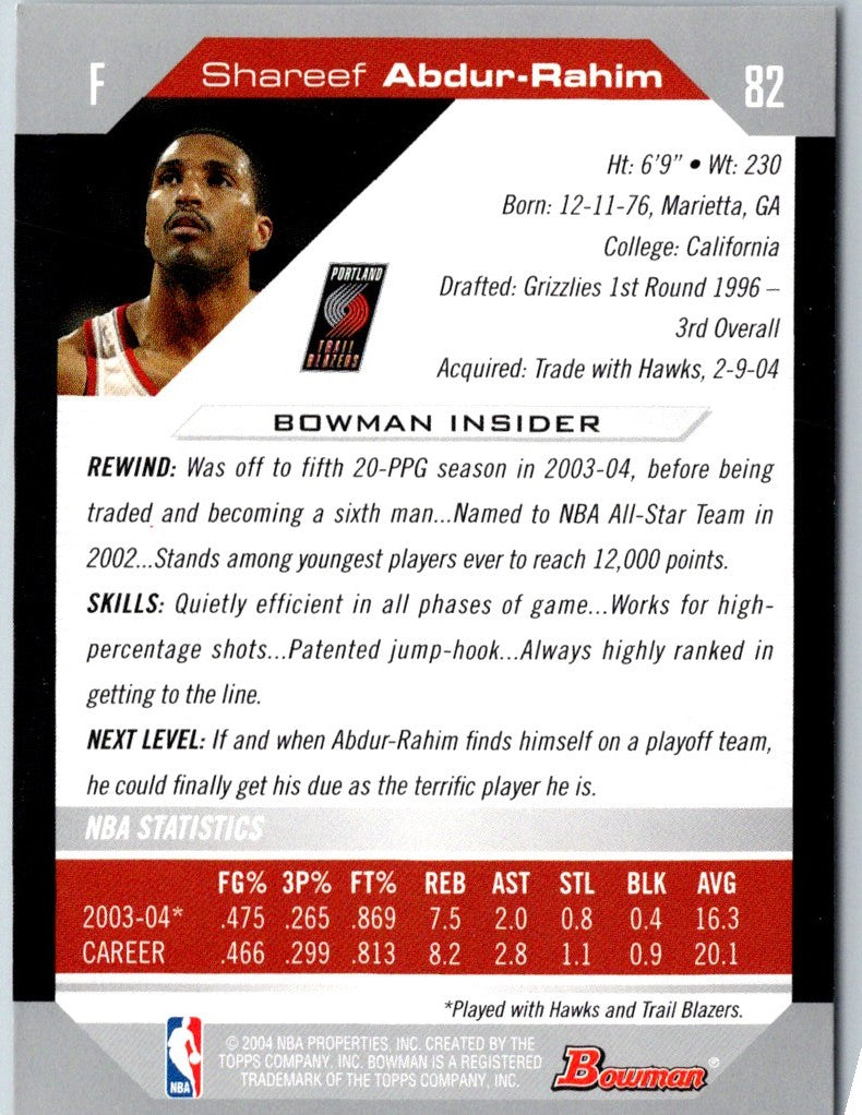 2004 Bowman Shareef Abdur-Rahim