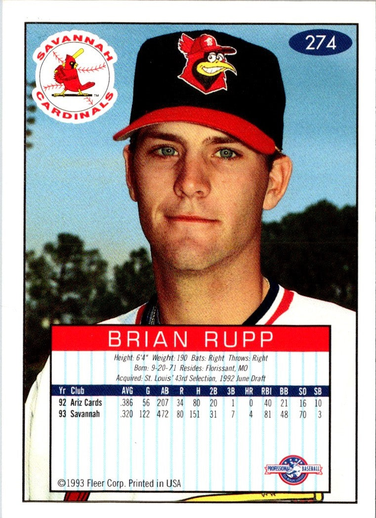 1993 Fleer Excel Brian Rupp