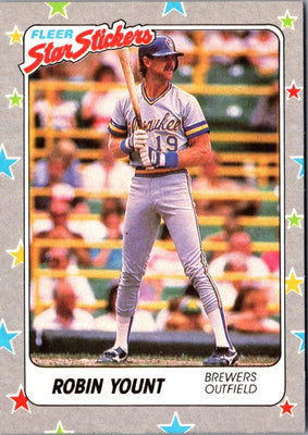 1988 Fleer Star Stickers Robin Yount #40