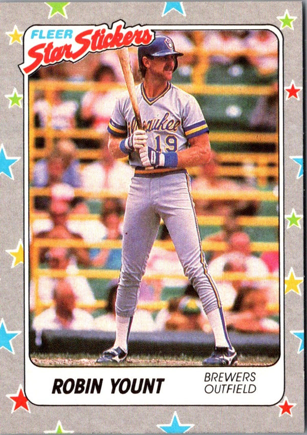 1988 Fleer Star Stickers Robin Yount #40