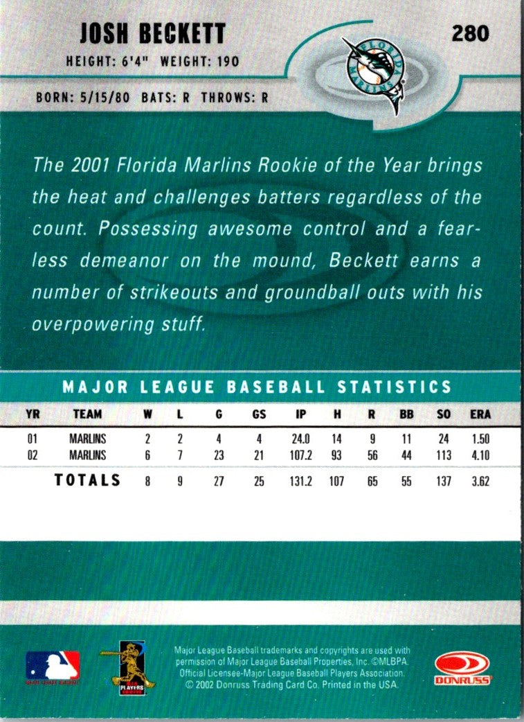 2003 Donruss Josh Beckett